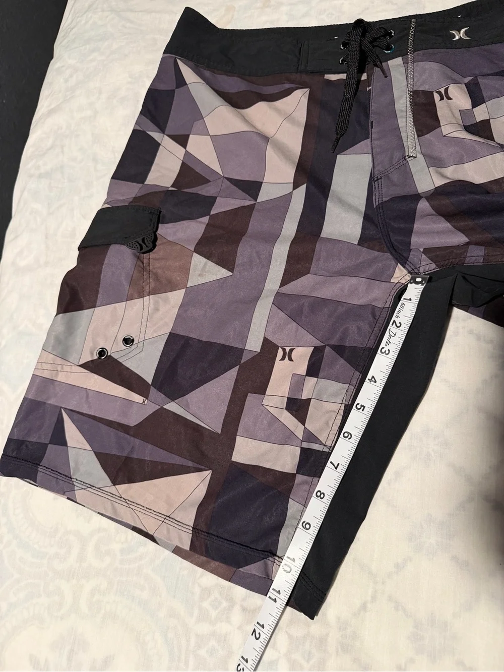 Hurley phantom Purple grey Geometric Swim Trunks size 36